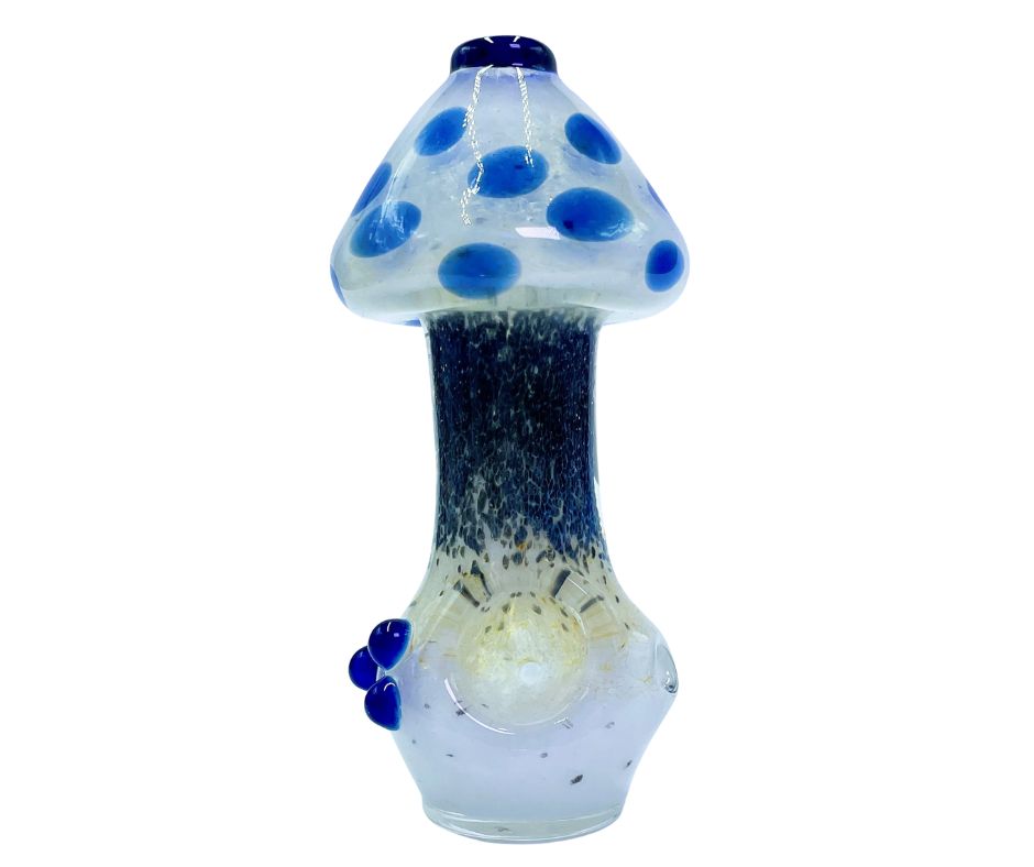 COLOURED GLASS PIPE 3" MUSHROOM DESIGN