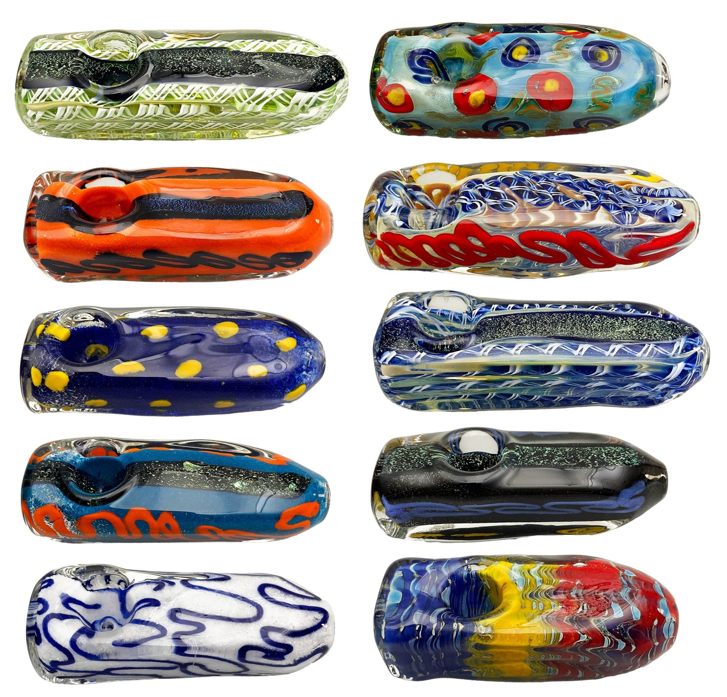 COLOURED GLASS PIPE 4" BRICK