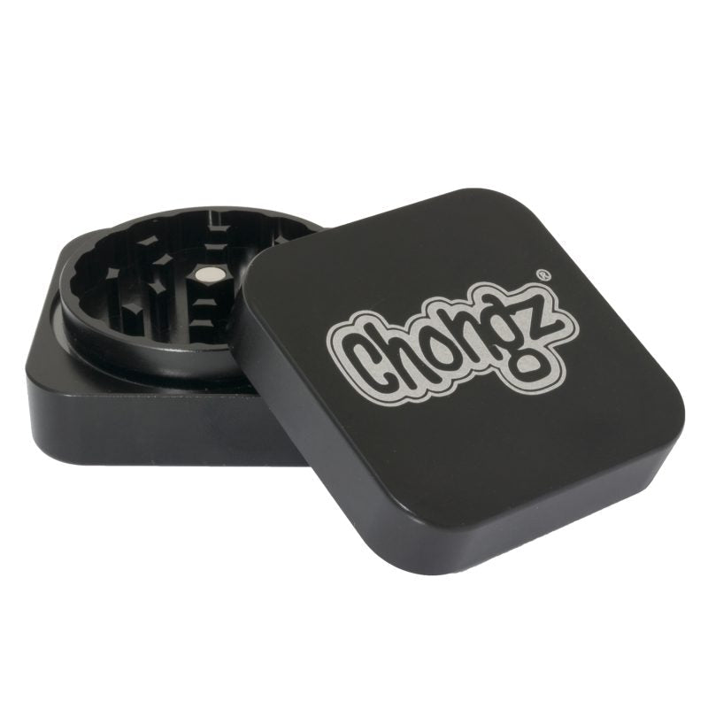 CHONGZ 55MM "DERRY BOY" SQUARE 2PT GRINDER BLACK - SeedySide