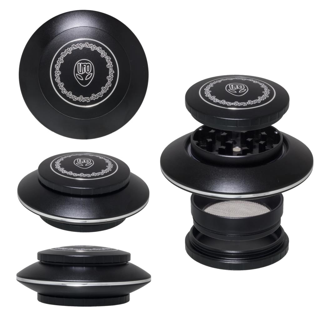 CHONGZ 63MM UFO GRINDER - BLACK - SeedySide