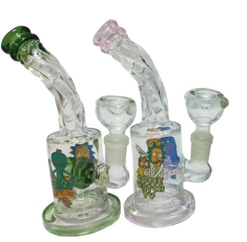 R&M TWISTED NECK GLASS WATERPIPE 165G & 15CM - SeedySide