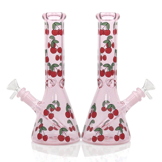 CHERRIES GLASS ICE PINCH WATERPIPE