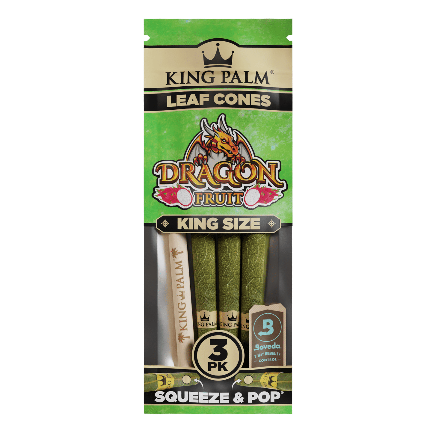 KING PALM 3PC CONES 109MM KS DRAGONFRUIT