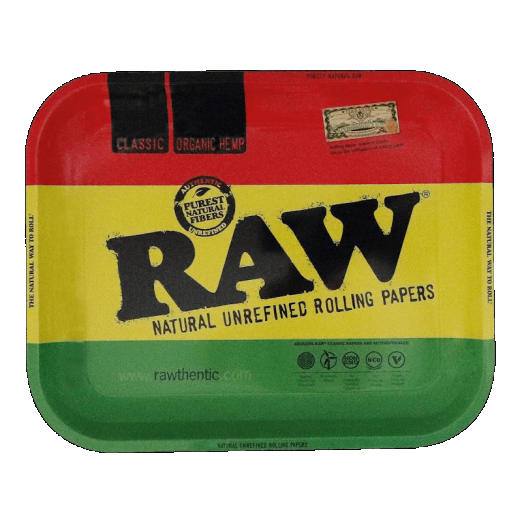 RAW RASTA ROLLING METAL TRAY
