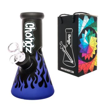 CHONGZ 20CM BLUE "UP IN FLAMES" FLAME DESIGN WATERPIPE