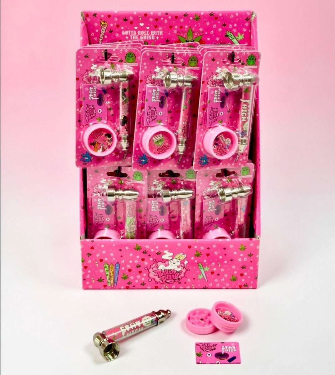 BAKED BUNNY PIPE + GRINDER + SCREENS - SeedySide