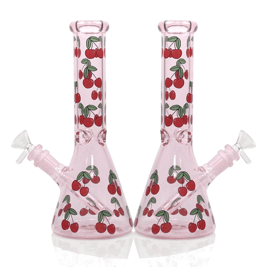 CHERRIES GLASS ICE PINCH WATERPIPE - SeedySide