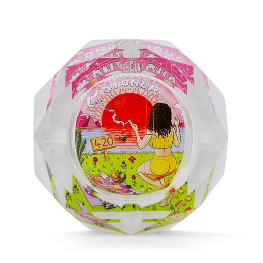 CONSCIOUS STONER GIRL GLASS ASHTRAY - SeedySide