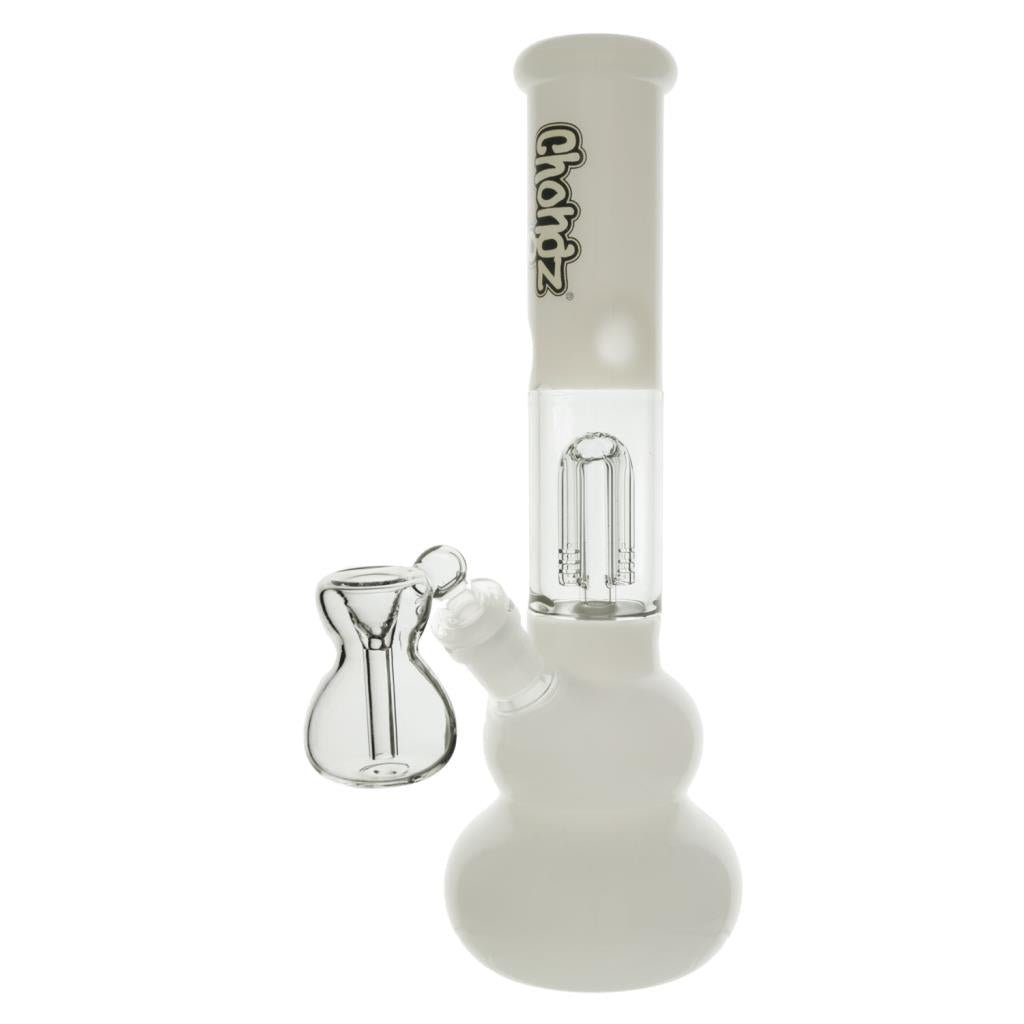 GLASS CHONGZ "VEGAS" 30CM 4MM PERC - ICE WHITE - SeedySide