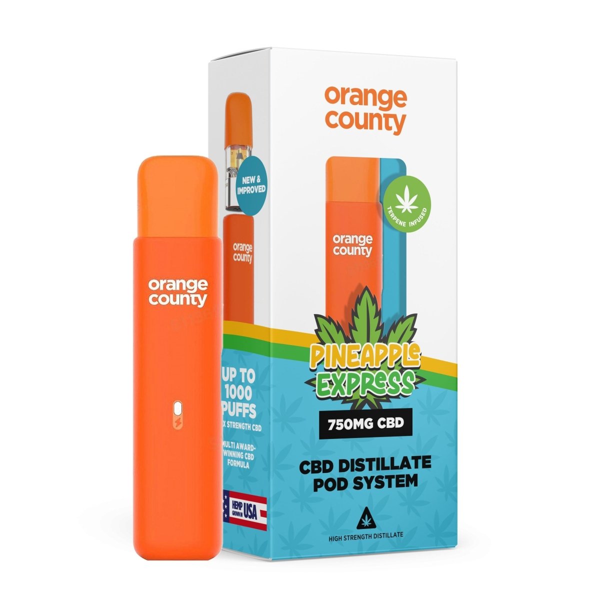 ORANGE COUNTY 1ML 750MG 75% CBD VAPE - SeedySide