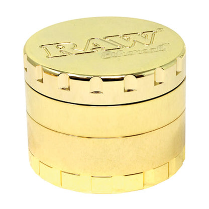 RAW ETHEREAL GRINDER STAINLESS STEEL - GOLD PLATED - SeedySide