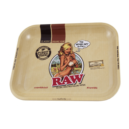 RAW GIRL METAL ROLLING TRAY MEDIUM - SeedySide