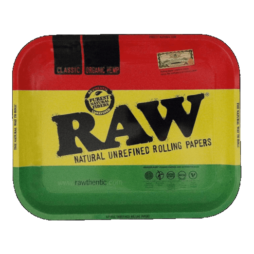 RAW RASTA ROLLING METAL TRAY - SeedySide
